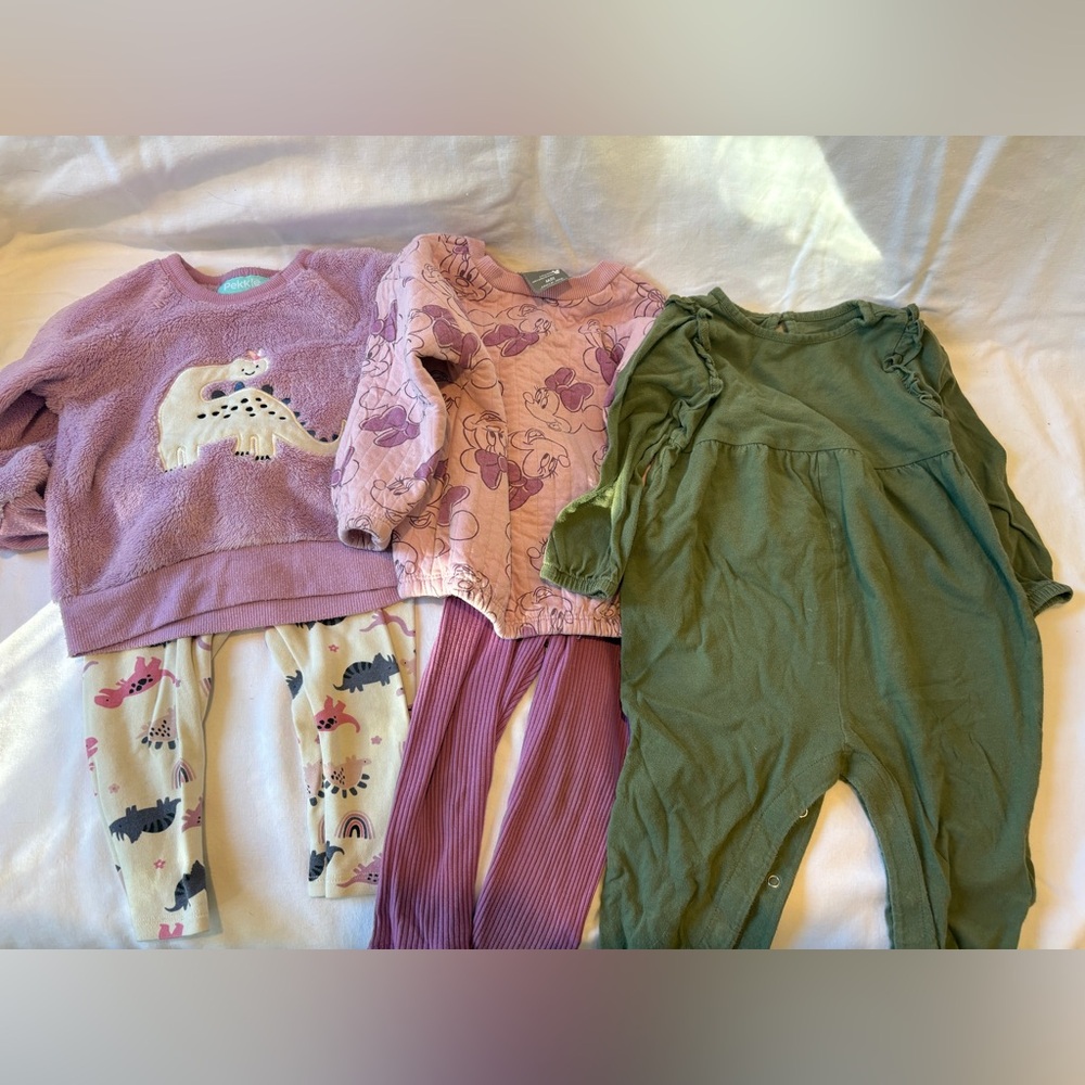 12-18 month girl Adorable Baby Clothing Set - Pink and Green